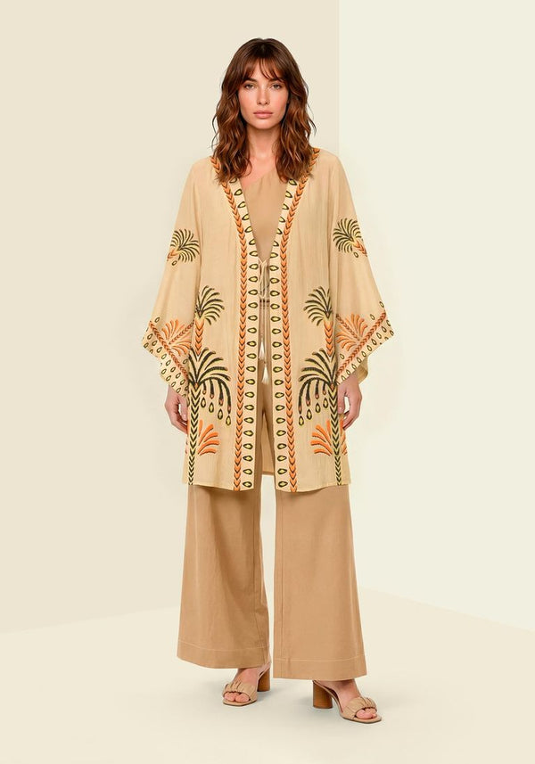 Kaftan tropicalia beige