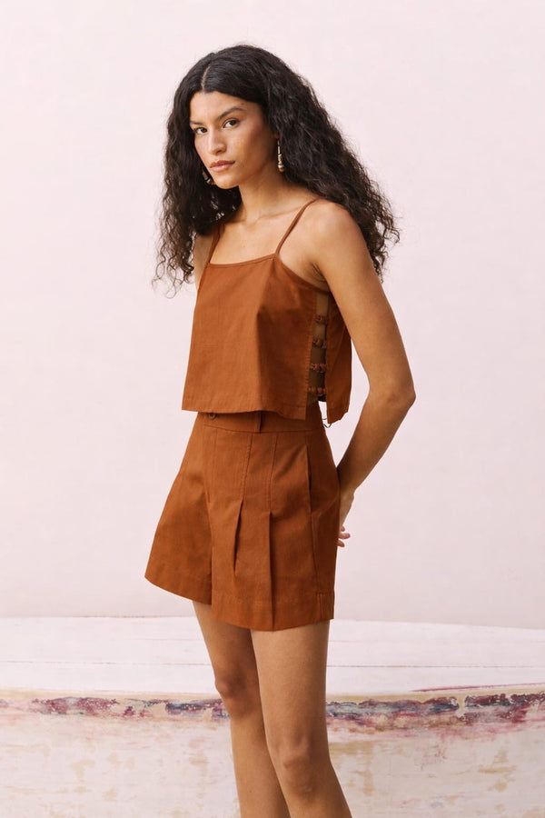 Top VERANO marron